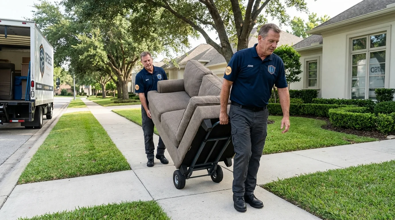 Local residential moving crew loading furniture in Sundance, WY