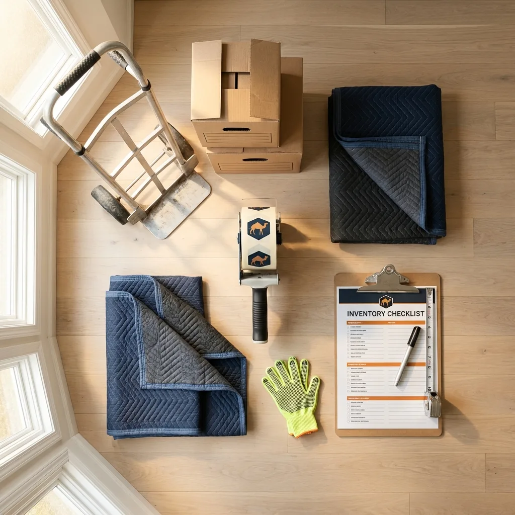 Professional moving supplies and packing materials layout for Sundance residential relocations