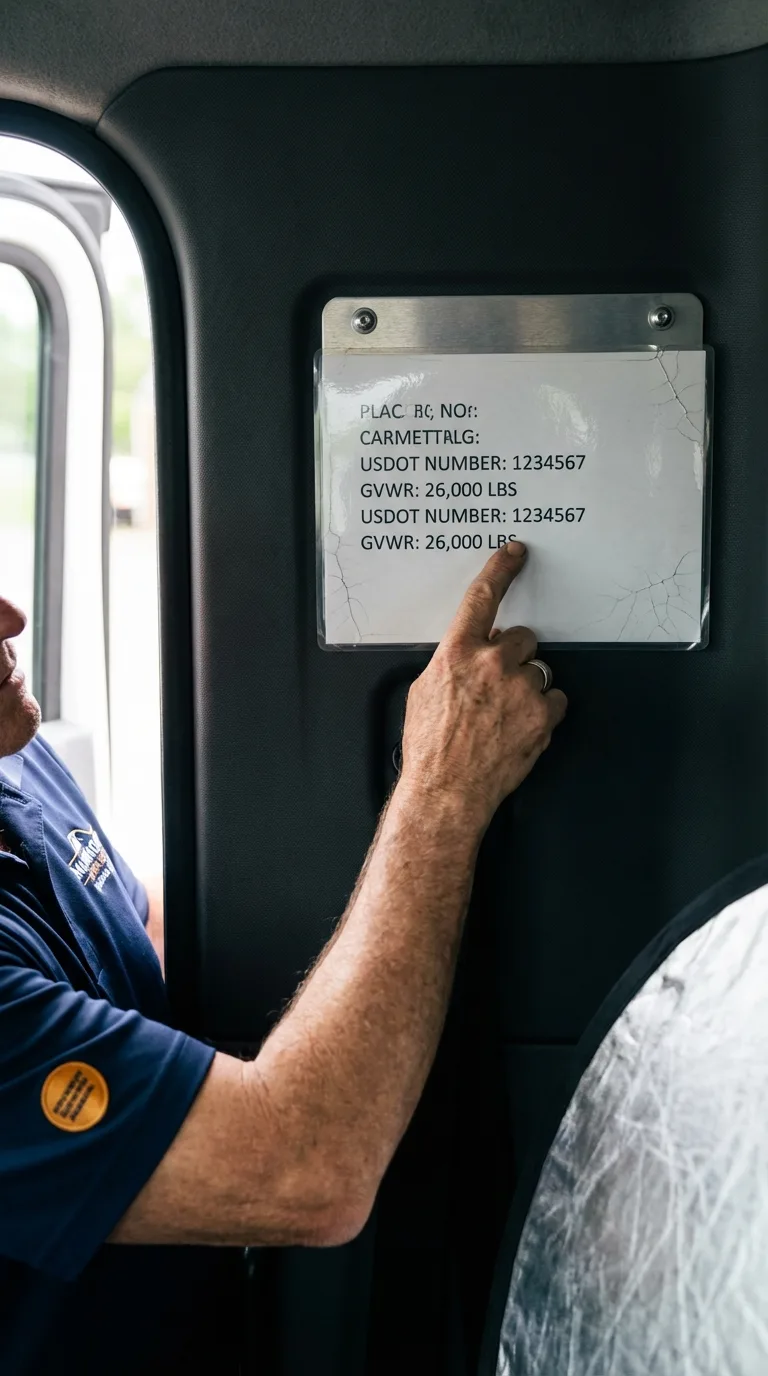 USDOT licensing placard verification in Sundance